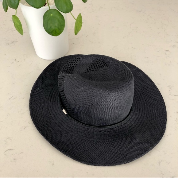 *SOLD* RAG & BONE Designer Zoe Fedora in Panama Straw Hat S/M **NEW** - Picture 2 of 5